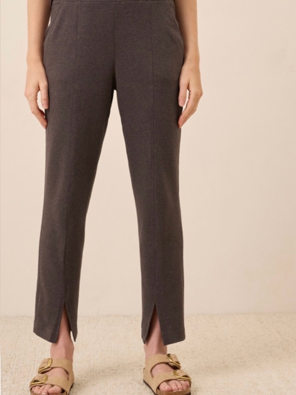 Pact Organic  Airplane Tapered Leg Pant Chocolate Heather - Picture 4 of 9